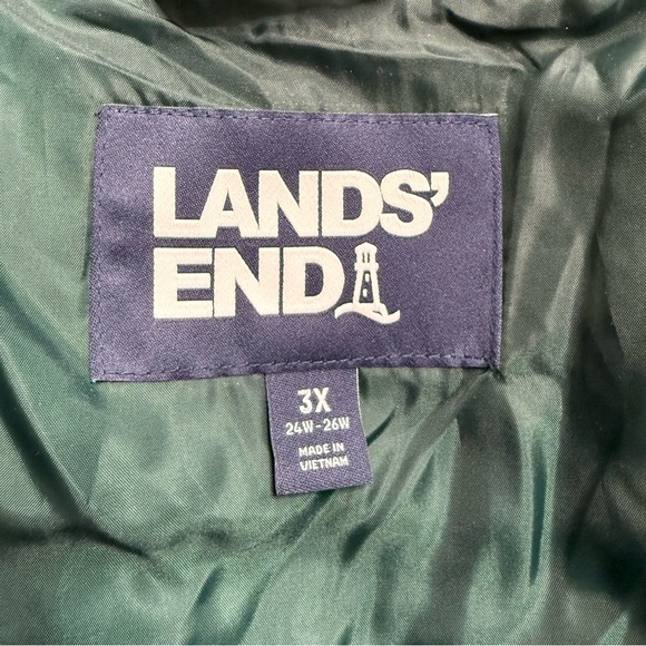 Lands’ End Women’s Forest Green Quilted Hooded Jacket 3X - Picture 8 of 13